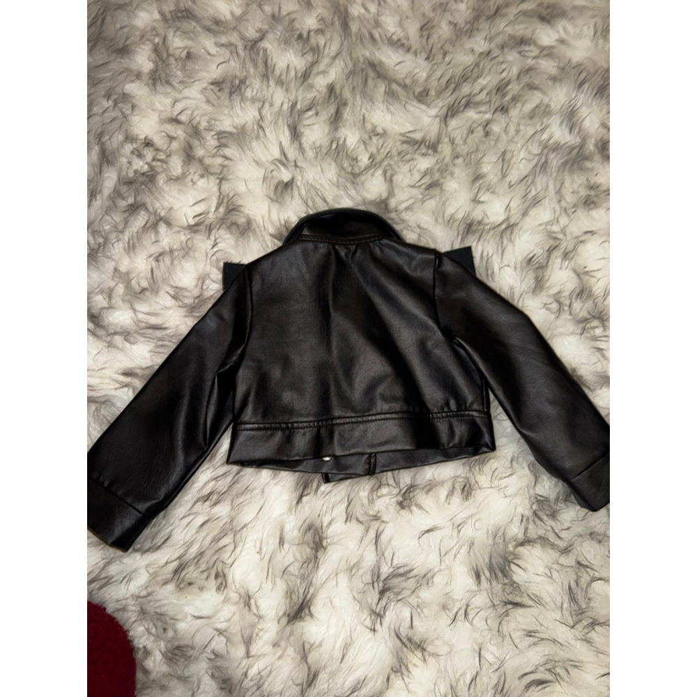 Baby Unbranded Black Faux Leather Jacket 12-18 Months - Picture 5 of 5